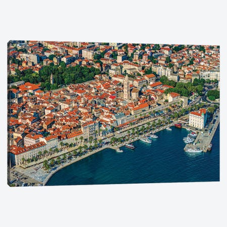 Split Croatia Harbor Old City I Canvas Print #AGP665} by Alex G Perez Canvas Artwork