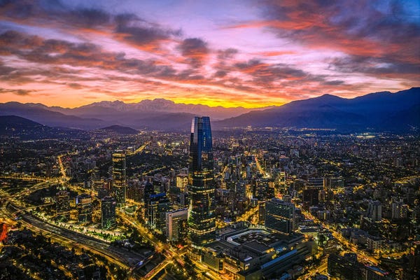 Santiago: Santiago Sunrise Skyline I by Alex G Perez