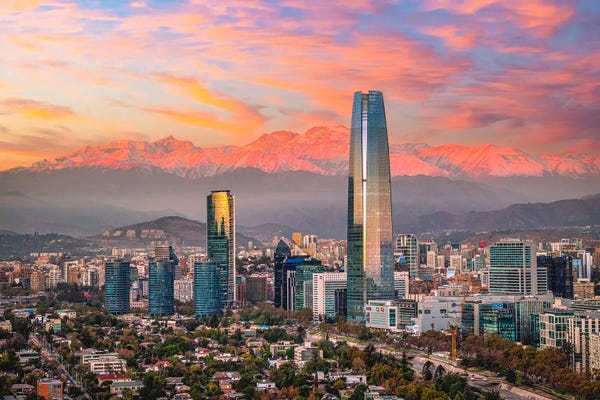 Santiago: Santiago Sunset Skyline by Alex G Perez