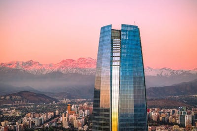 Santiago Sunset Skyline Tower by Alex G Perez canvas print