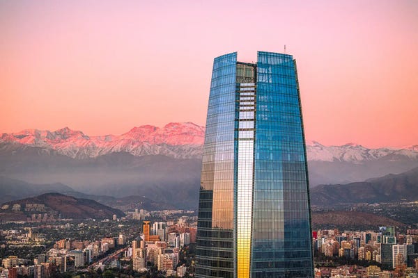 Santiago: Santiago Sunset Skyline Tower by Alex G Perez