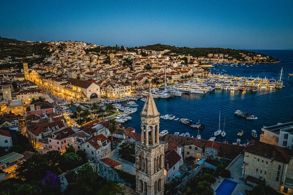 Hvar Port And City Blue Hour
