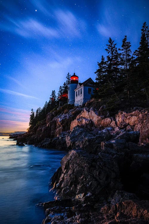 Bass Harbor Head Lighthouse Starry Blue Hour