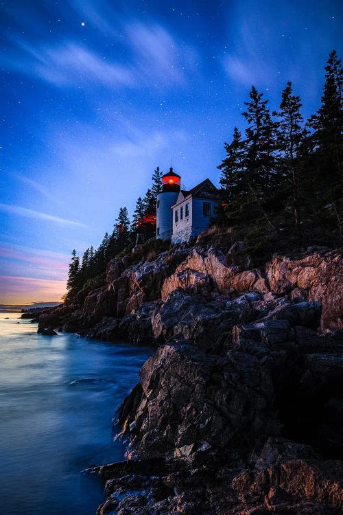 Bass Harbor Head Lighthouse Starry Blue Hour by Alex G Perez wall art