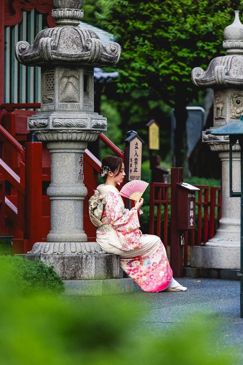 Tokyo Geisha At Temple