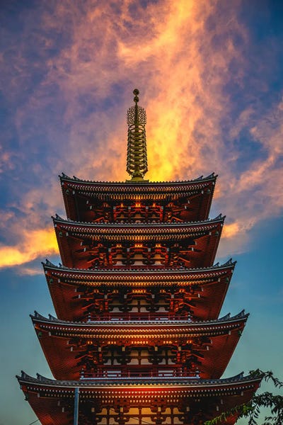 Tokyo Temple Susnet by Alex G Perez acrylic art print