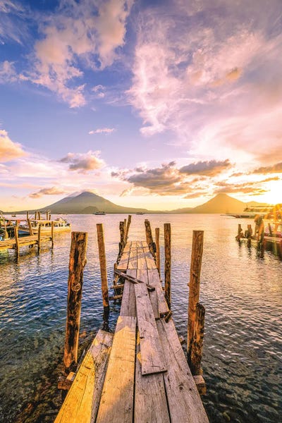 Guatemala Lake Atitlan Dock Sunset by Alex G Perez acrylic art print