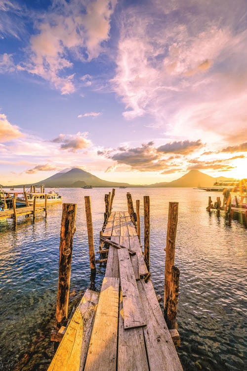 Guatemala Lake Atitlan Dock Sunset by Alex G Perez wall art