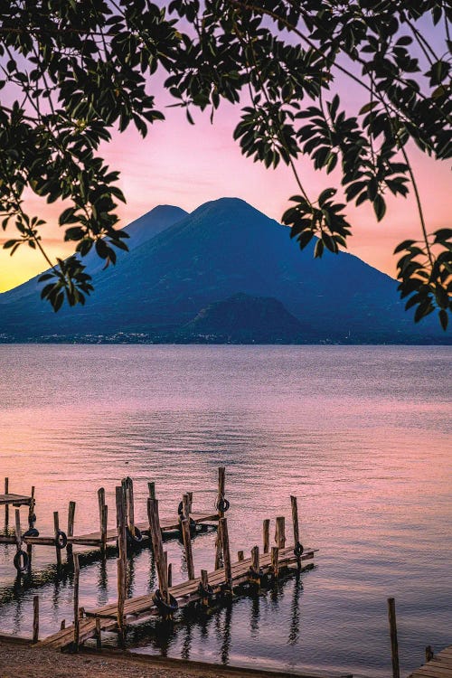 Guatemala Lake Atitlan Volcano Sunrise by Alex G Perez wall art