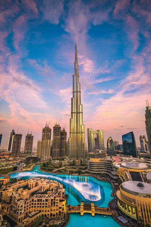 Dubai Burj Khalifa Cityscape Sunset II