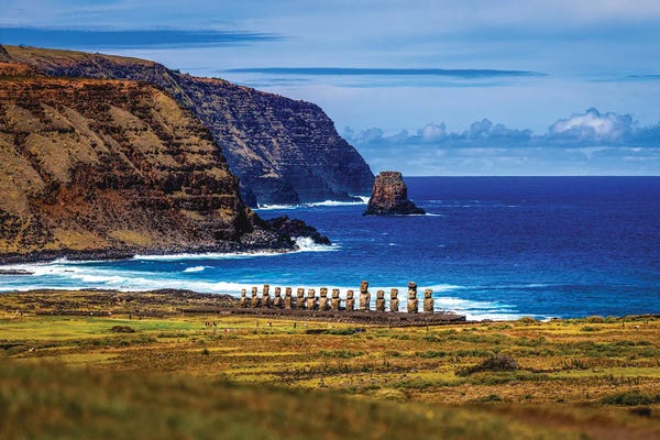 Chile: Easter Island Moai Beach by Alex G Perez