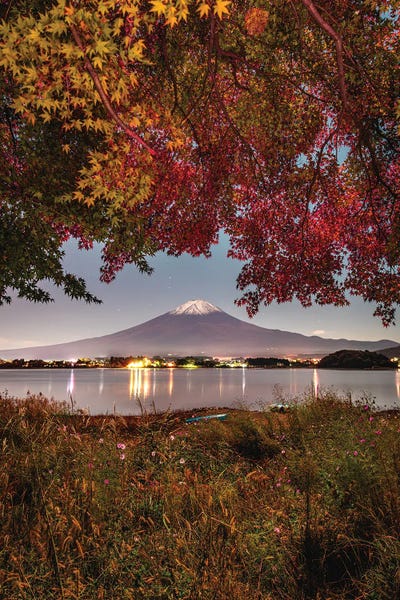 Japan Autumn Mt Fuji Clear Night