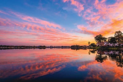Alex G Perez - Steelpix Metal Wall Art: Lake Sunrise Refelction by Alex G Perez
