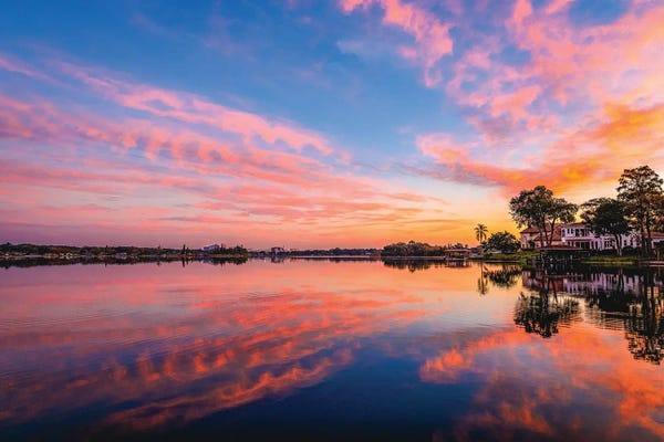 Alex G Perez: Lake Sunrise Refelction by Alex G Perez