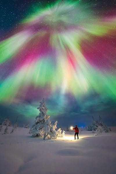 Lapland Northern Lights Frozen Arctic Landscape II