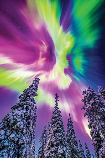 Alex G Perez: Lapland Northern Lights Frozen Arctic Landscape IV by Alex G Perez