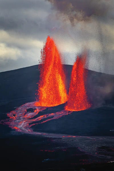 Hawaii Kilauea Volcano Lava Fountains