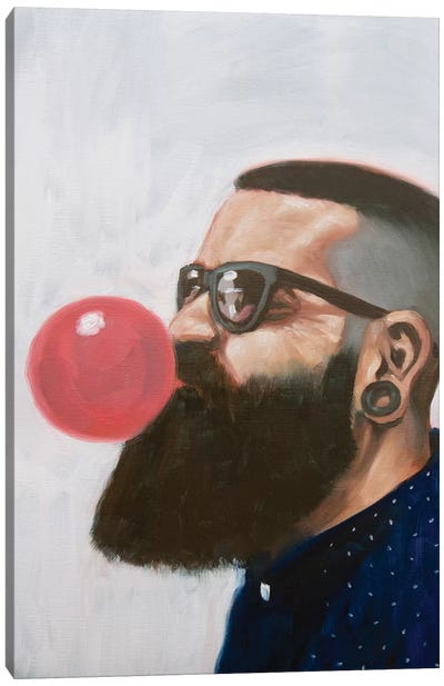 The Barbers Crew II Canvas Art Print - Bubble Gum