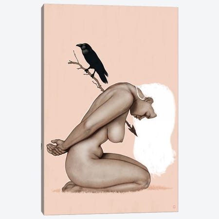Crow And Arrow Canvas Print #AGR4} by Alexander Grahovsky Art Print