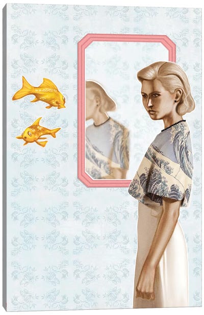 MIrror Mirror Canvas Art Print - Goldfish Art