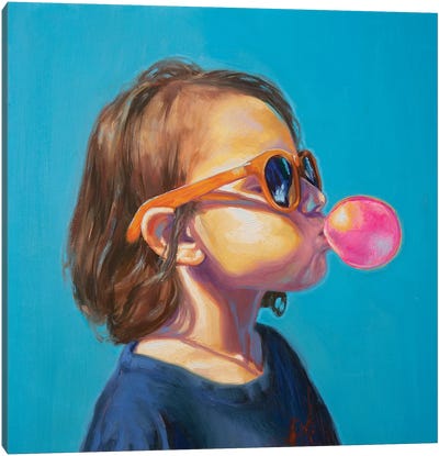Oliv Canvas Art Print - Bubble Gum