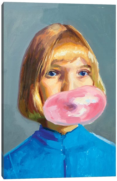 Violet B Canvas Art Print - Bubble Gum
