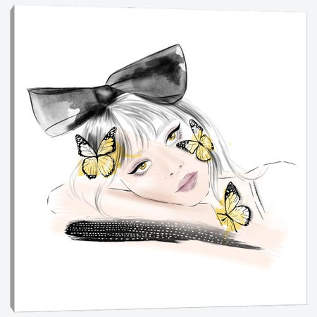 Butterfly Girl Canvas Print #AGS14} by Agata Sadrak Canvas Art Print
