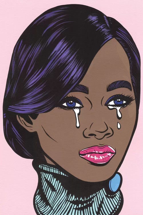 Black Model Crying Girl by Allyson Gutchell wall art