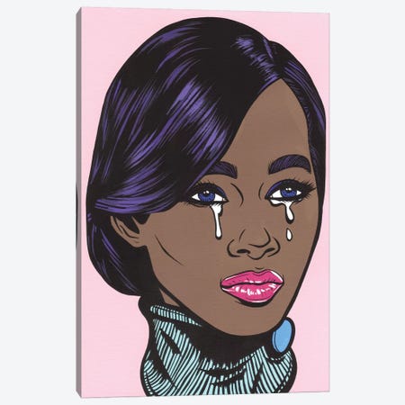Black Model Crying Girl Canvas Print #AGU101} by Allyson Gutchell Canvas Artwork