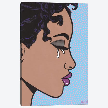 Black Model Sad Girl Canvas Print #AGU102} by Allyson Gutchell Canvas Art