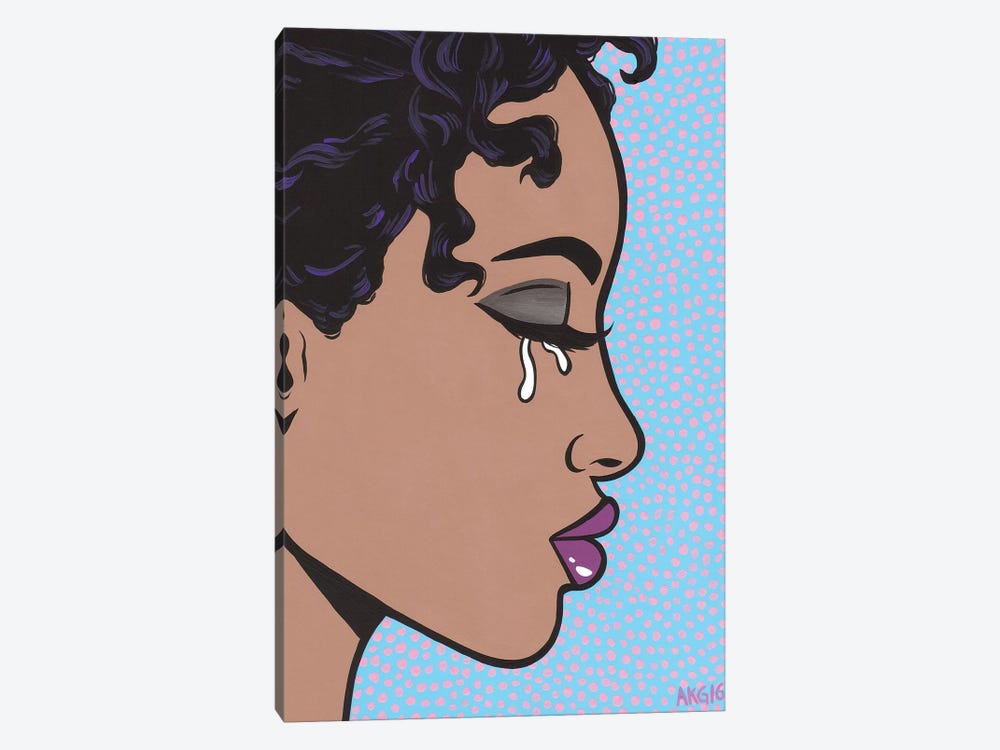 Black Model Sad Girl by Allyson Gutchell 1-piece Canvas Wall Art