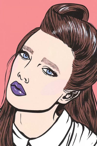 Brunette Comic Girl by Allyson Gutchell canvas print