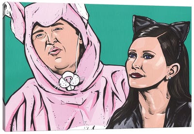 Chandler and Monica Halloween Canvas Art Print - Sitcoms & Comedy TV Show Art