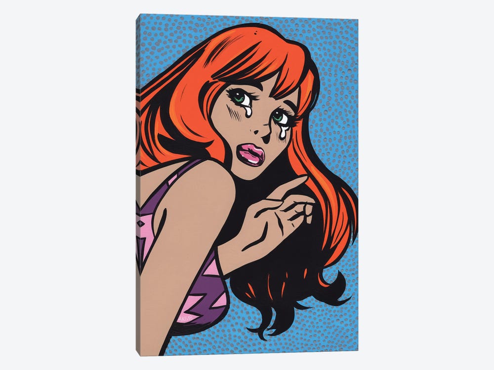 Ginger Crying Comic Girl by Allyson Gutchell 1-piece Canvas Wall Art