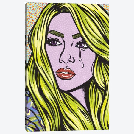 Blonde Crying Comic Girl Canvas Print #AGU10} by Allyson Gutchell Canvas Artwork