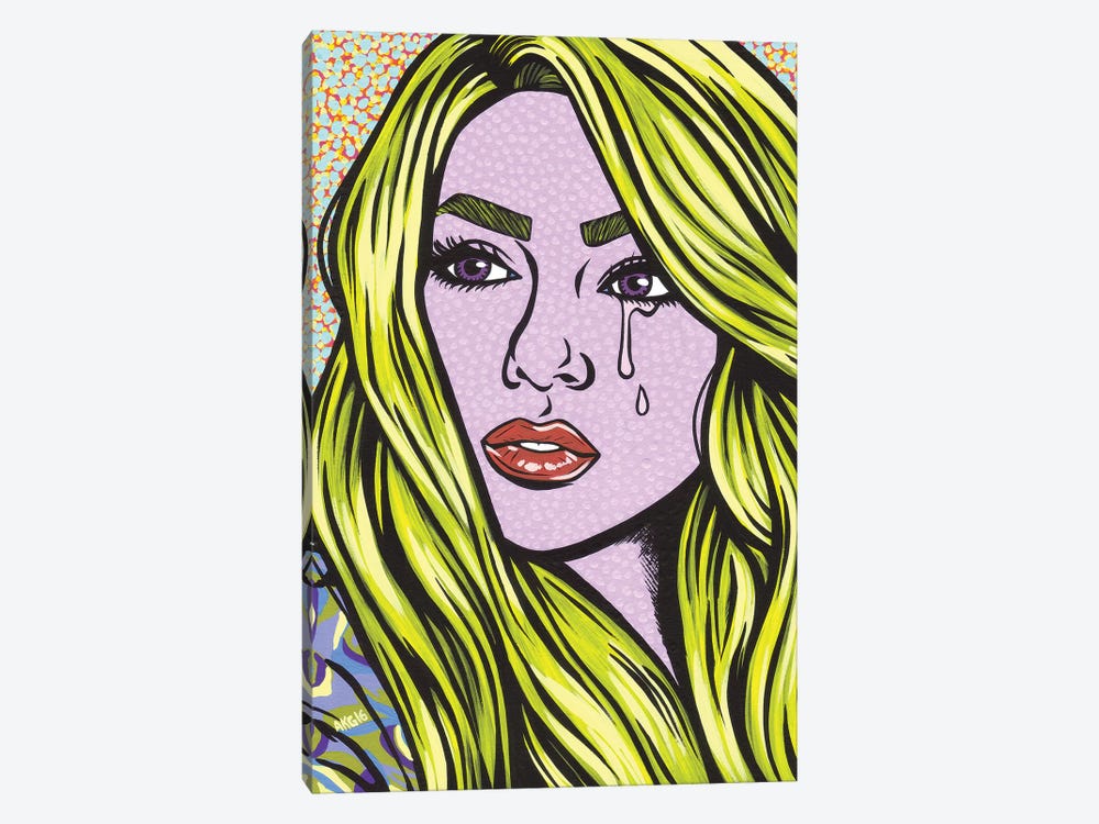 Blonde Crying Comic Girl by Allyson Gutchell 1-piece Canvas Artwork