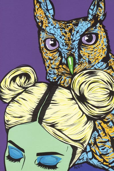 Girl With Owl by Allyson Gutchell canvas print