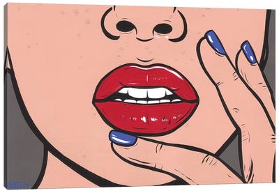 Red Lips Canvas Art Print - Allyson Gutchell