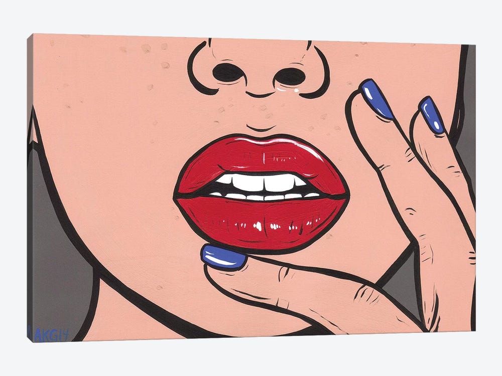 Red Lips by Allyson Gutchell 1-piece Canvas Print