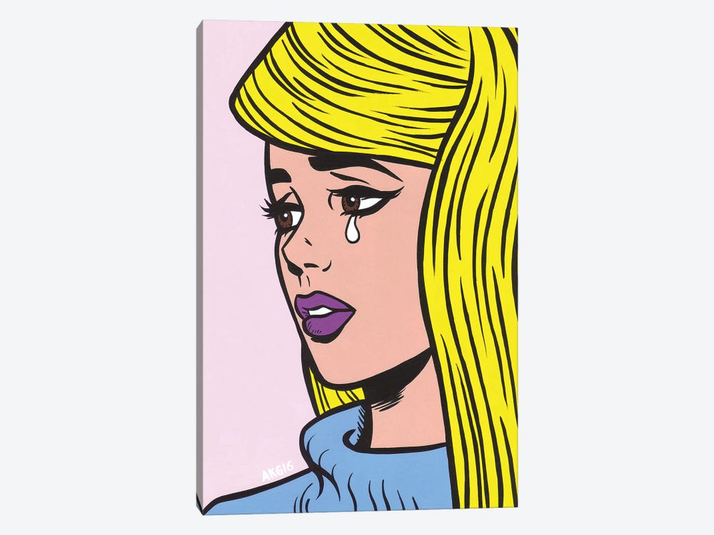 Blonde Crying Girl by Allyson Gutchell 1-piece Art Print