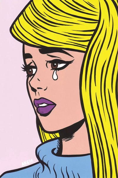Preppy Pop Art: Blonde Crying Girl by Allyson Gutchell