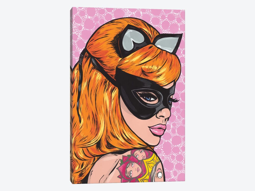 Tattooed Ginger Cat Girl by Allyson Gutchell 1-piece Art Print