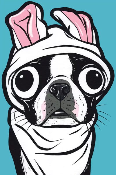 Boston Terriers: Boston Terrier Bunny by Allyson Gutchell