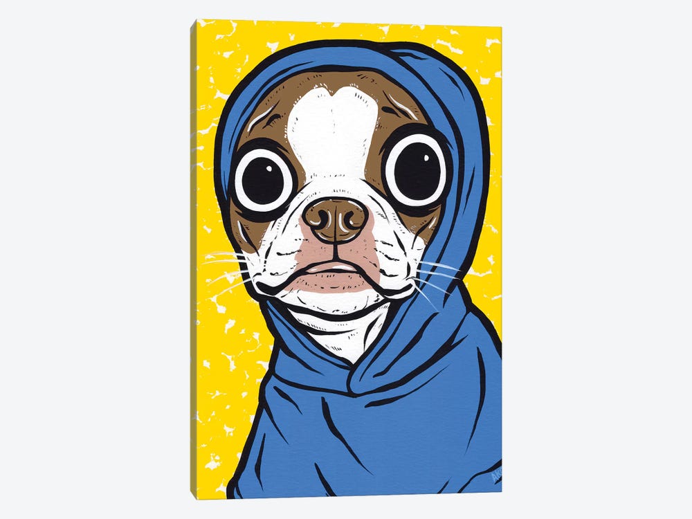 Brown Boston Terrier Hoodie by Allyson Gutchell 1-piece Canvas Art