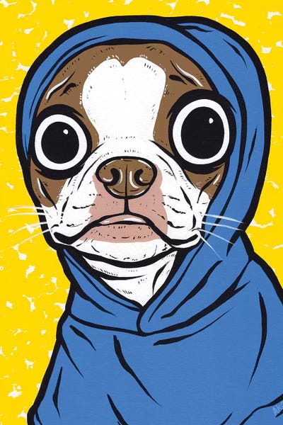 Boston Terriers: Brown Boston Terrier Hoodie by Allyson Gutchell