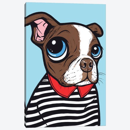 Brown Boston Terrier Canvas Print #AGU146} by Allyson Gutchell Canvas Print