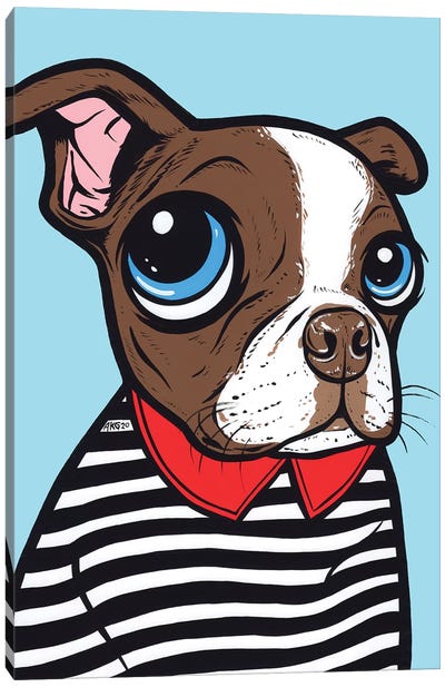 Brown Boston Terrier Canvas Art Print - Allyson Gutchell