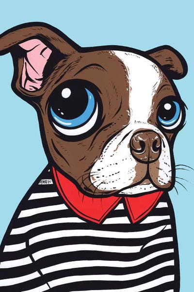 Terriers: Brown Boston Terrier by Allyson Gutchell