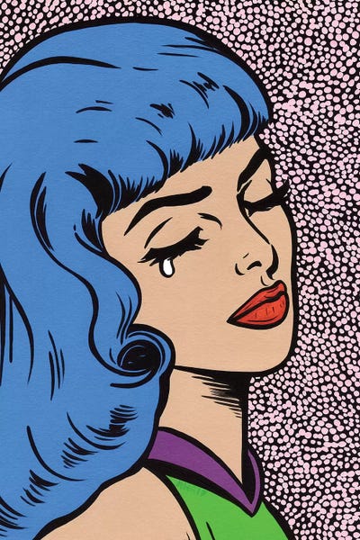 Blue Crying Girl by Allyson Gutchell canvas print