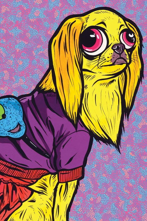 Blonde Japanese Chin by Allyson Gutchell wall art